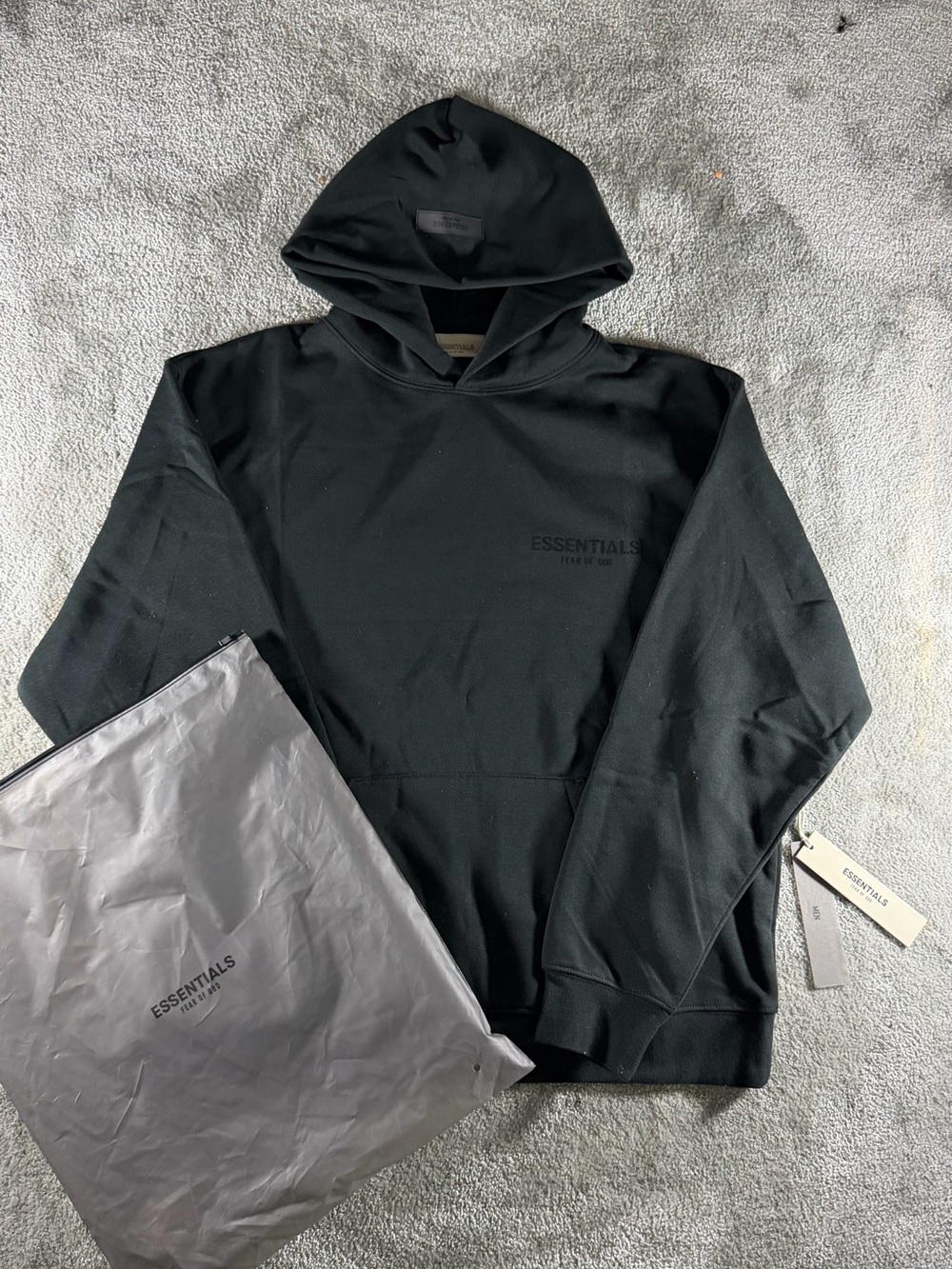 Essentials Men’s Black Hoodie with Subtle Logo